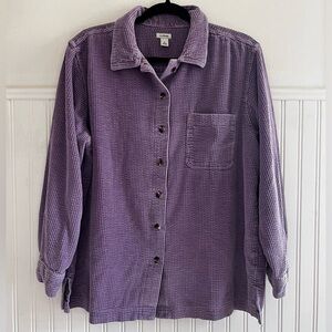 L.L Bean Vintage Purple Corduroy Jacket With Collar and Buttons Women’s Size L
